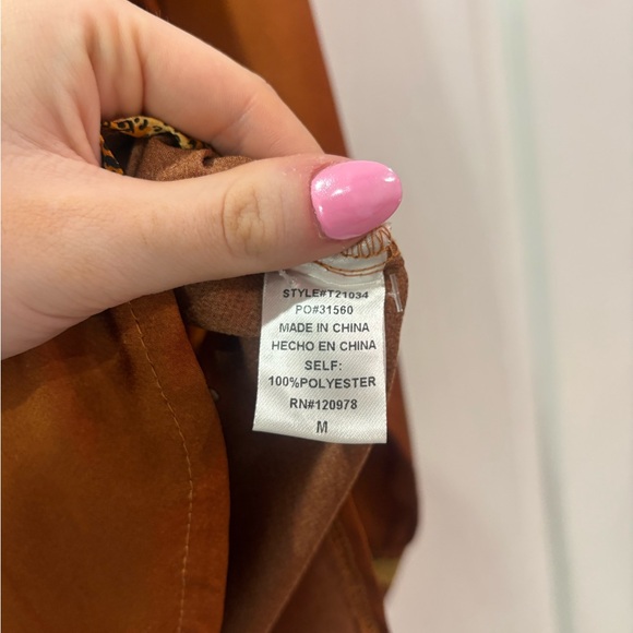 fab'rik Rust Animal Print Blouse - Picture 5 of 6